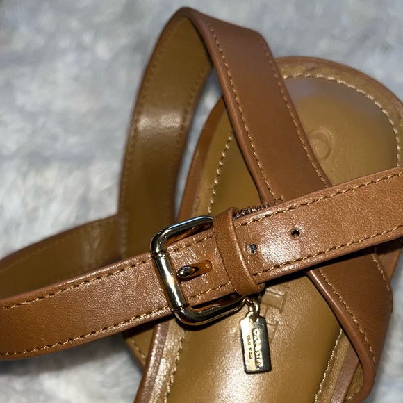 Coach Tan Marilyn Vegan Leather Sandals Women’s 9B - Picture 6 of 7